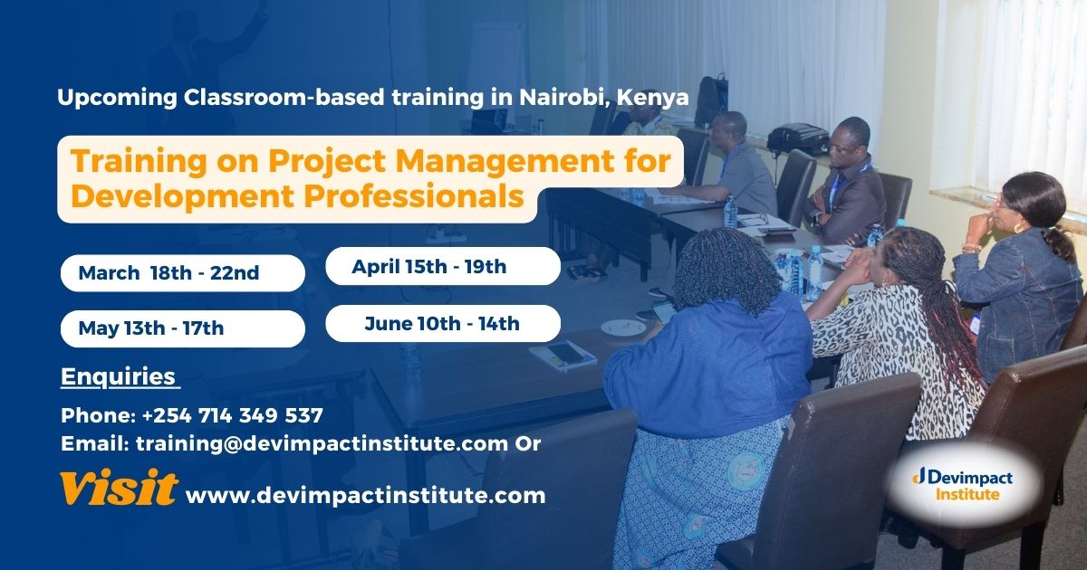 Training on Project Management for Development Professionals, Devimpact Institute, Nairobi, Kenya