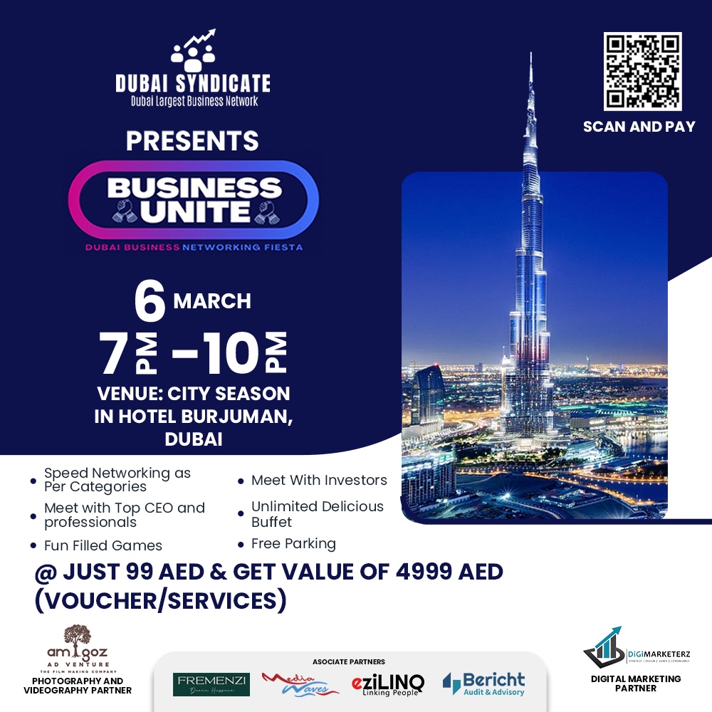 BUSINESS UNITE - Dubai Business Meeting and Networking Over Dinner, Dubai, United Arab Emirates