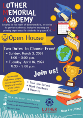 Luther Memorial Academy Open House!
