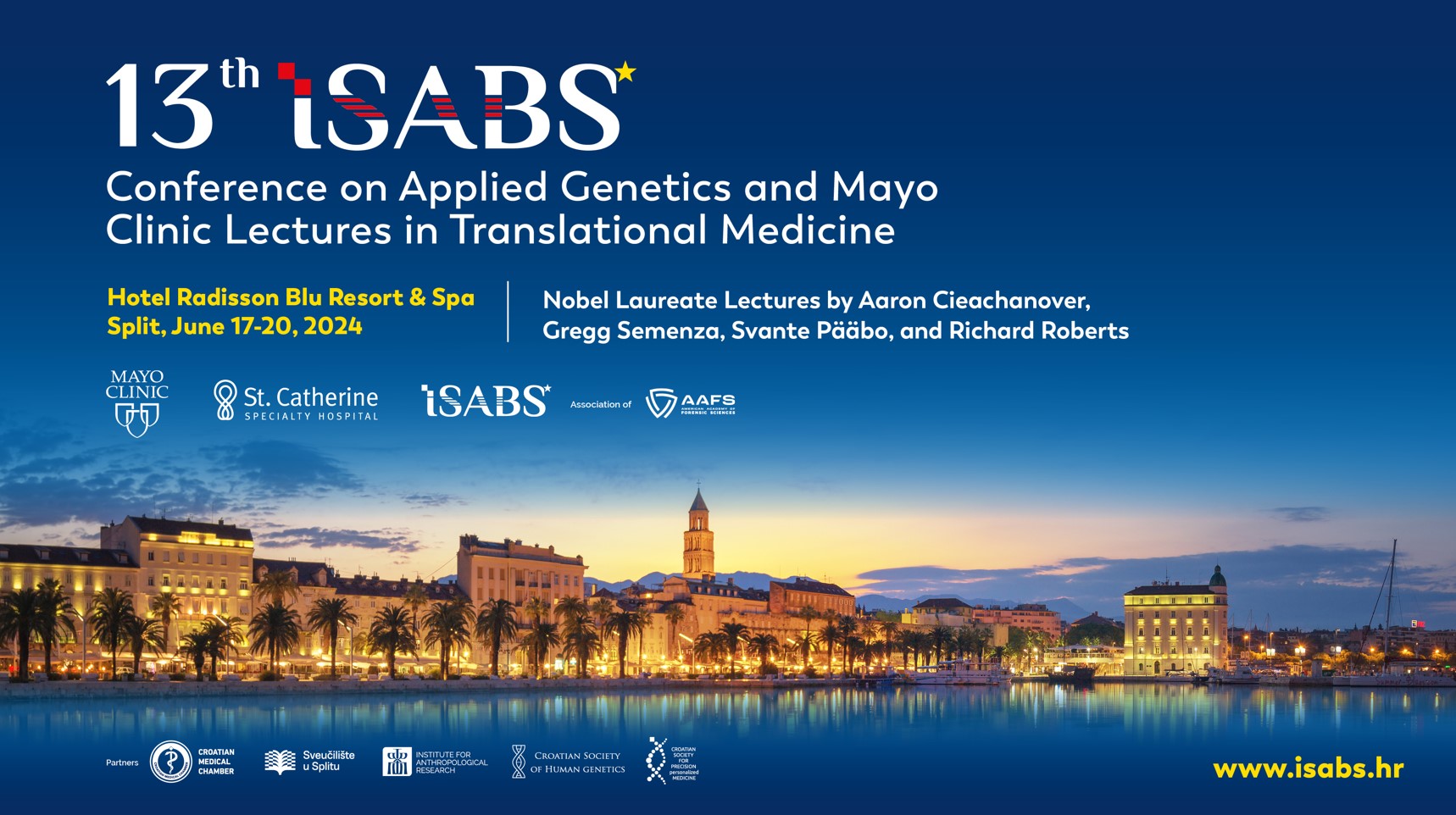 13th ISABS Conference on Applied Genetics and Mayo Clinic Lectures in Translational Medicine, Split, Splitsko-Dalmatinska, Croatia