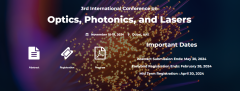 3rd International Conference on Optics, Photonics, and Lasers