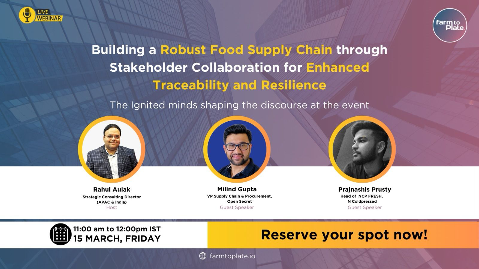 Building a Robust Food Supply Chain through Stakeholder Collaboration for Enhanced Traceability and Resilience, Online Event