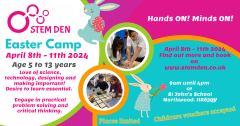 STEM DEN EASTER CAMP - 8th to 11th April. Hands On! Minds On! educational camps for children.
