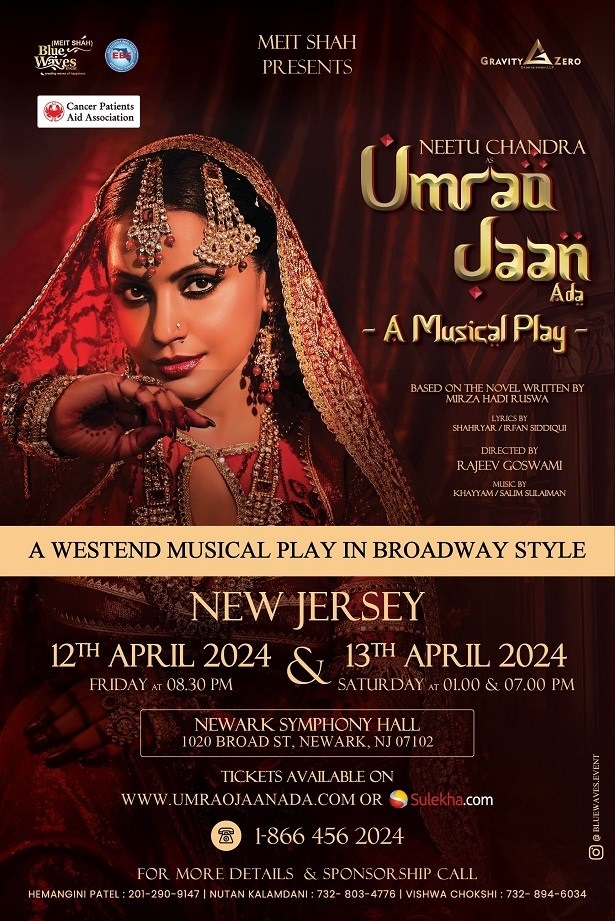 Umrao Jaan Ada - A Musical Play in New Jersey | April 12th 8:30 PM SHOW, Newark, New Jersey, United States
