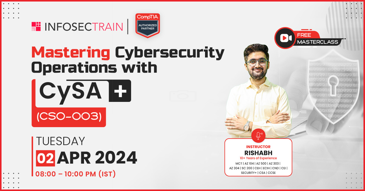 Mastering Cybersecurity Operations with CySA+, Online Event