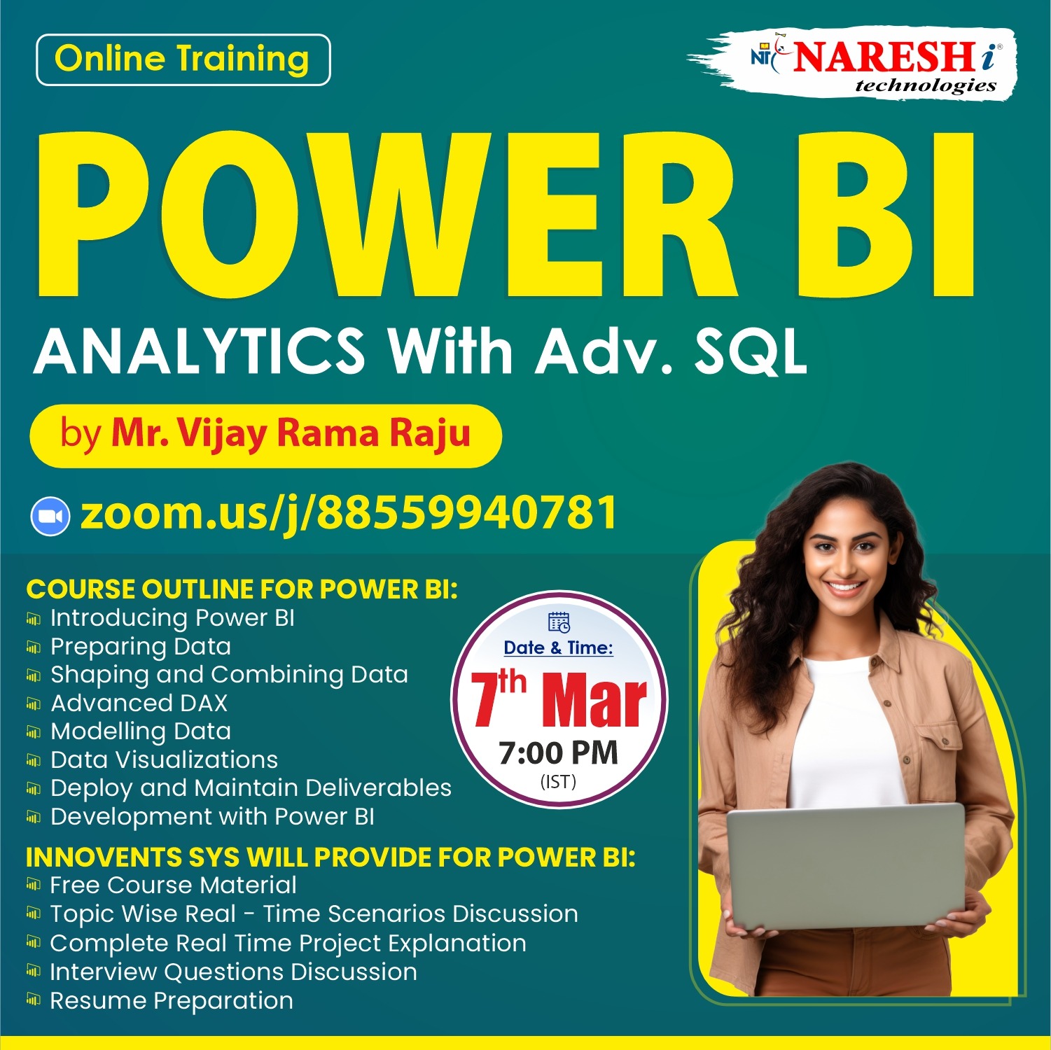 Best Power BI Online Training Institute In Hyderabad 2024 | NareshIT, Online Event