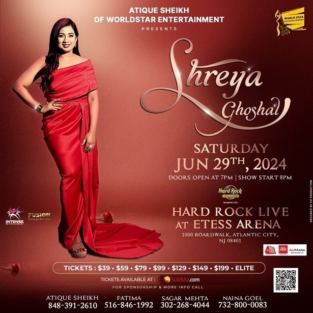 Shreya Ghoshal Live Concert In New Jersey, Atlantic, New Jersey, United States