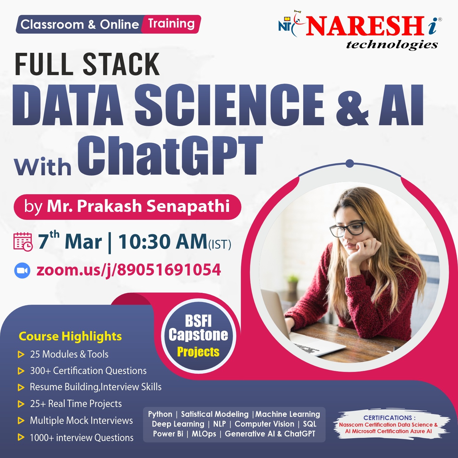 Top Full Stack Data Science & AI with ChatGPT Training Institute In Hyderabda | NareshIT, Online Event