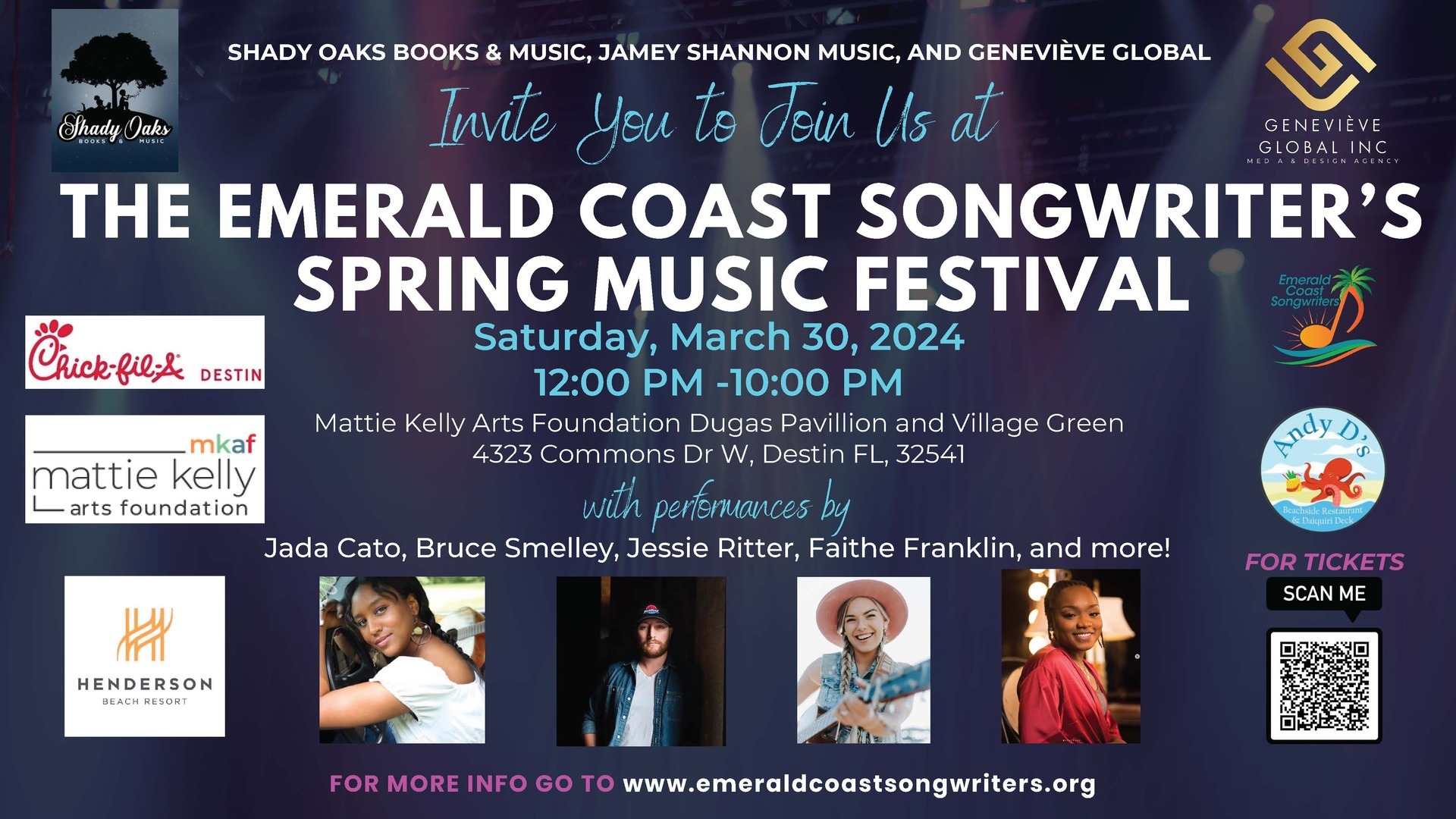 Emerald Coast Songwriter's Association Spring Songwriter Festival, Saturday 30 MAR 2024 12PM-10 PM, Destin, Florida, United States