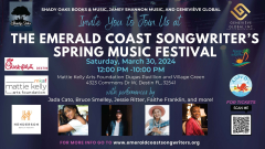Emerald Coast Songwriter's Association Spring Songwriter Festival, Saturday 30 MAR 2024 12PM-10 PM