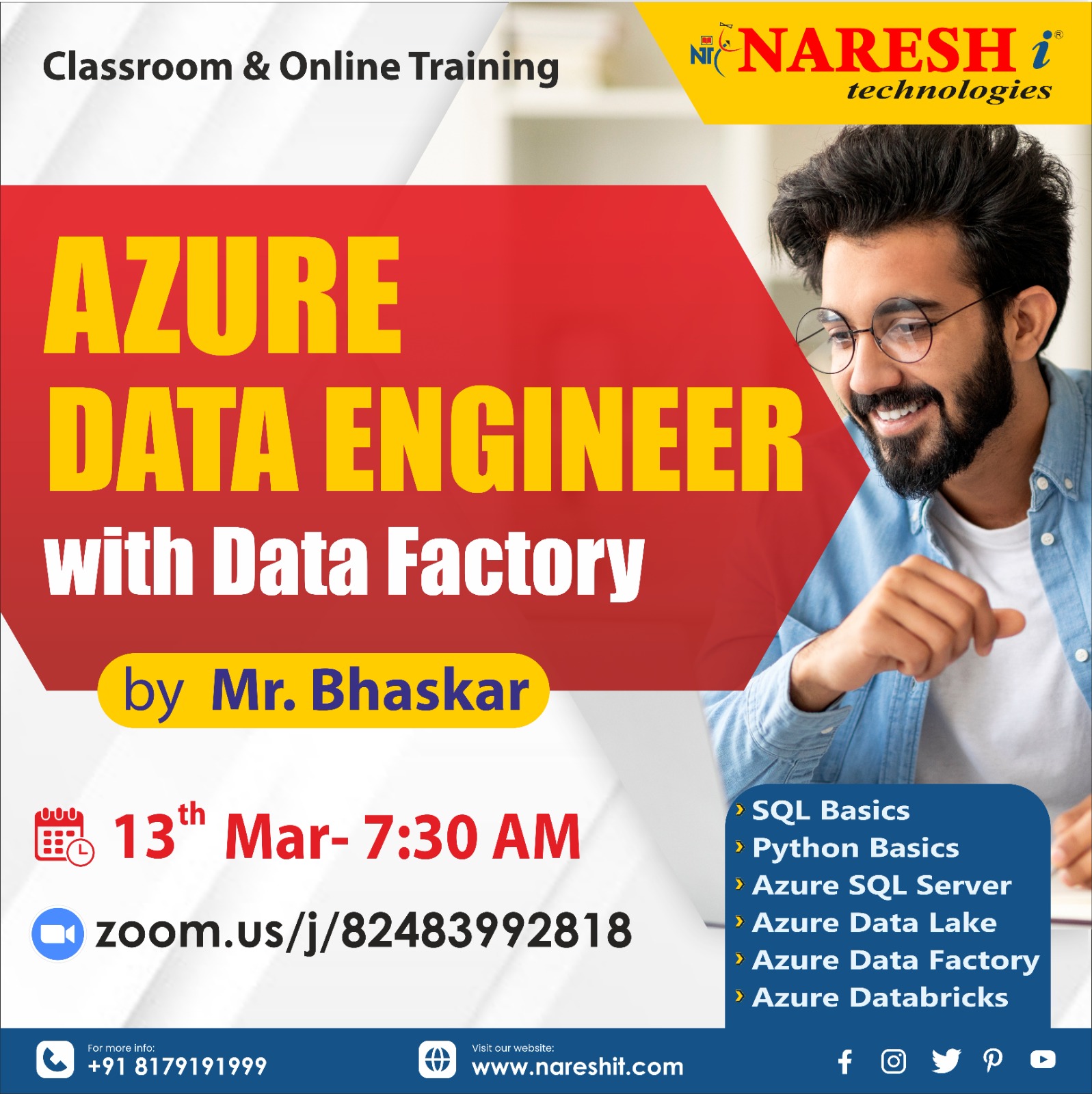 Azure Data Engg with Data Factory by Mr. Bhaskar Training in NareshIT, Online Event