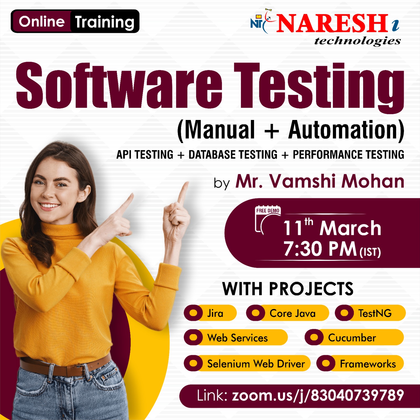 Best Course Selenium By Mr. Vamshi Mohan Online Training in NareshIT, Online Event