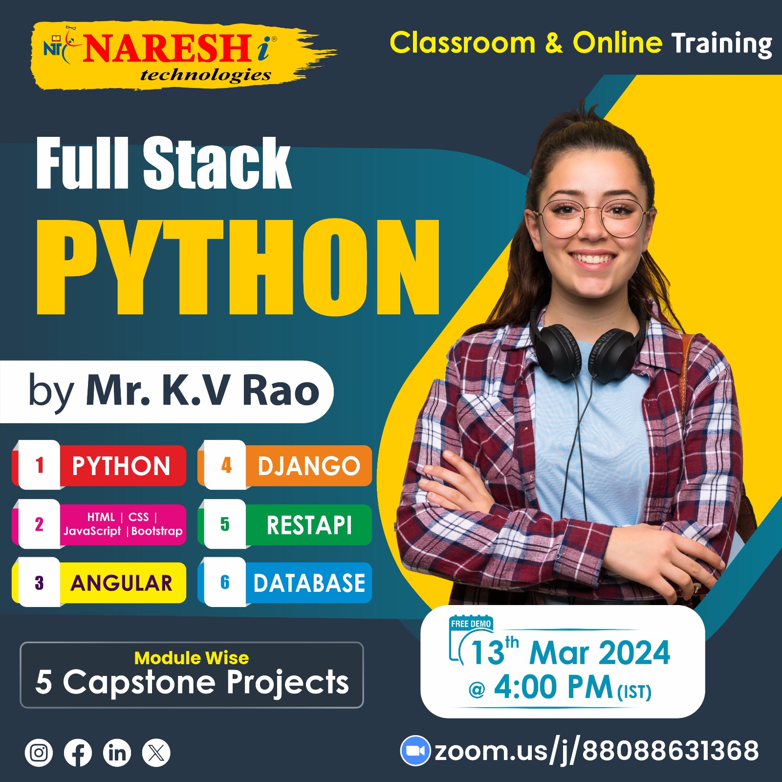 Best Full Stack Python Course Training in NareshIT, Online Event