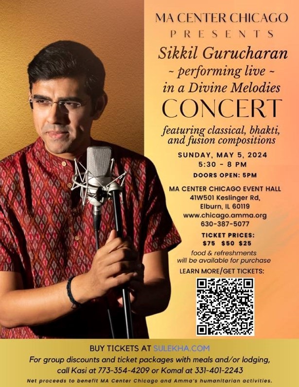 Sikkil Gurucharan Divine Melodies Live CONCERT IN CHICAGOLAND, Edgar, Illinois, United States
