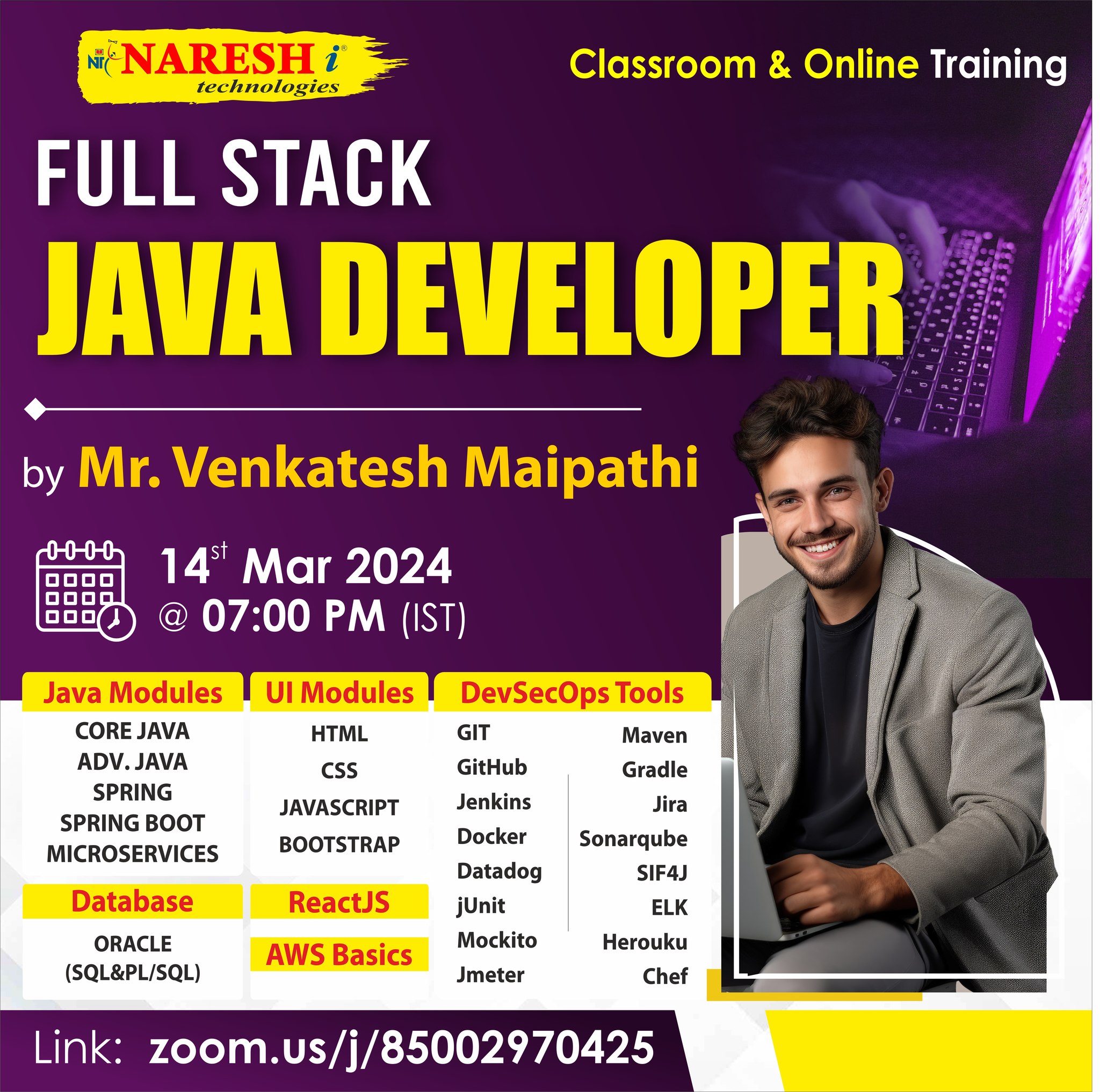 Full Stack Java Training Institute In Hyderabad 2024 | NareshIT, Online Event