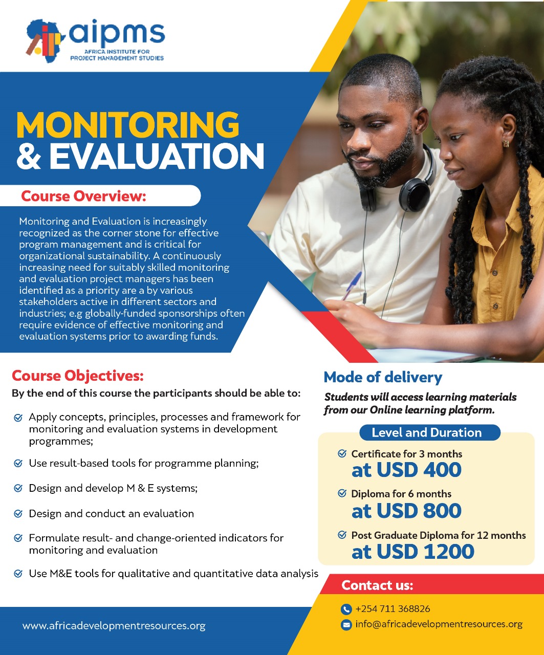 Monitoring and Evaluation Course, Online Event