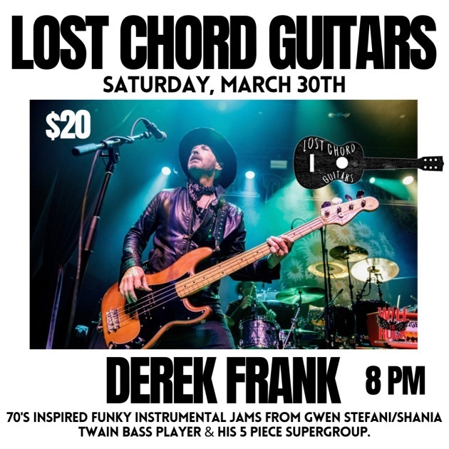 Derek Frank at Lost Chord Guitars, Solvang, California, United States