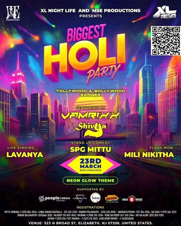 BIGGEST HOLI PARTY TOLLYWOOD AND BOLLYWOOD BANGER 2024, Edison, New Jersey, United States
