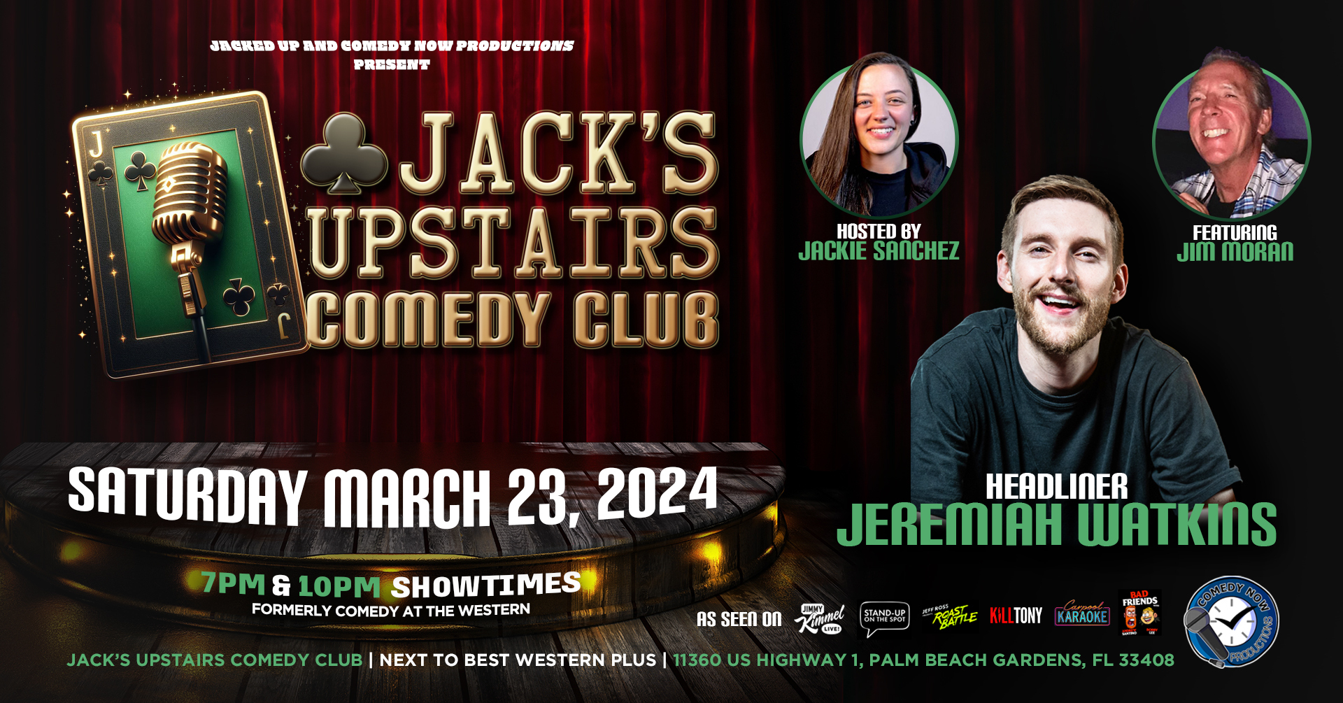 Jeremiah Watkins - Jack's Upstairs Comedy Club - Palm Beach Gardens 9:30, Palm Beach Gardens, Florida, United States