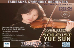 Soloist Yue Sun with the Fairbanks Symphony Orchestra