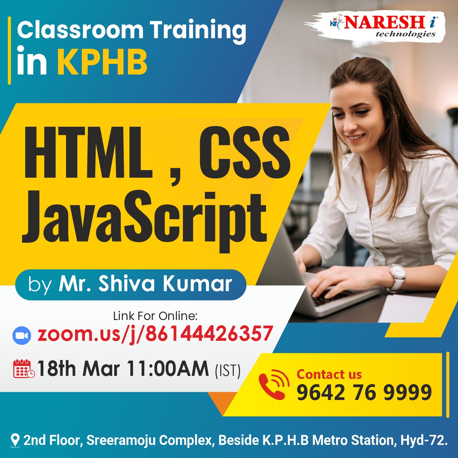 Best HTML | CSS | JAVASCRIPT Classroom Training  in KPHB - Naresh IT, Online Event