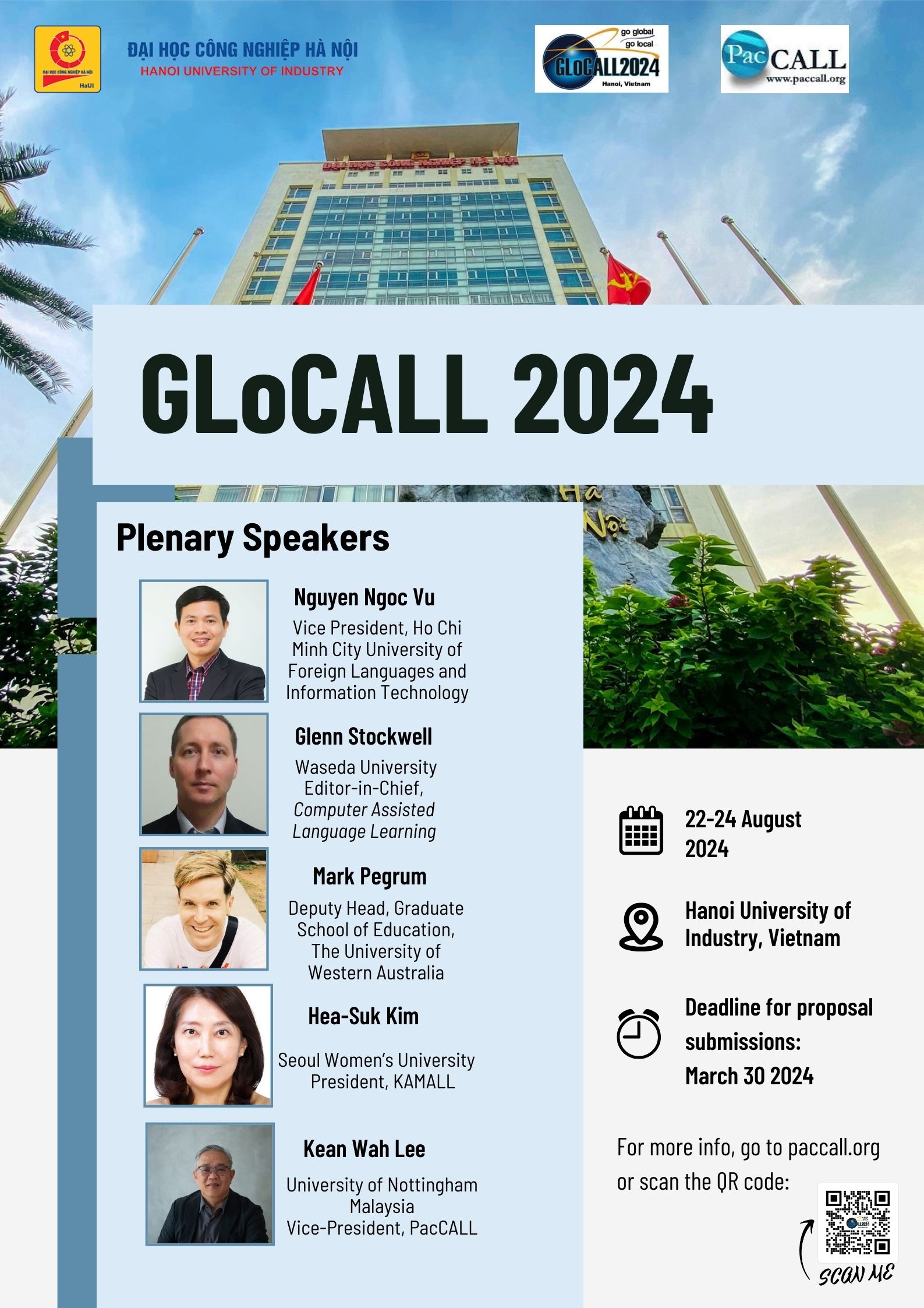 The Globalization and Localization in Computer-Assisted Language Learning (GLoCALL) 2024, Hanoi University of Industry, Ha Noi, Vietnam