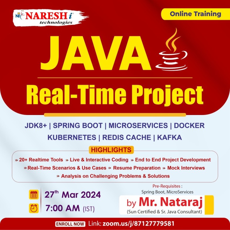 Best Java Online Training Institute In Hyderabad 2024 | NareshIT, Online Event