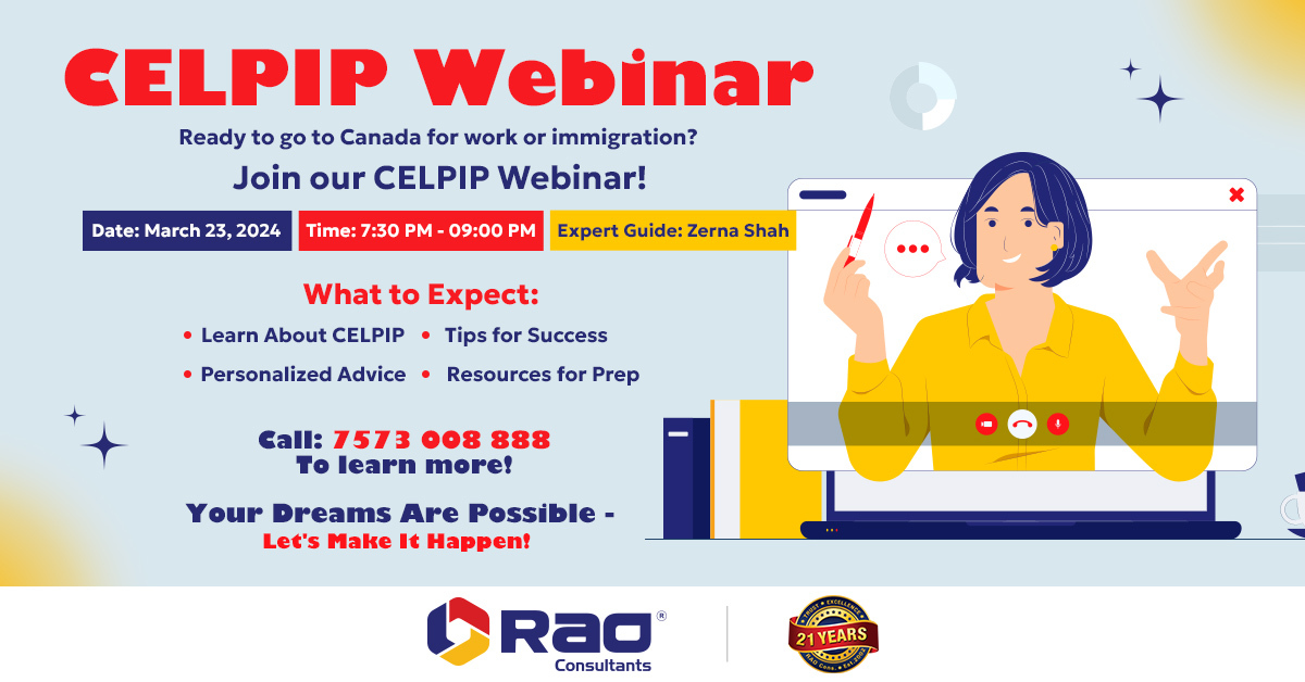 CELPIP Webinar - Rao Consultants, Online Event