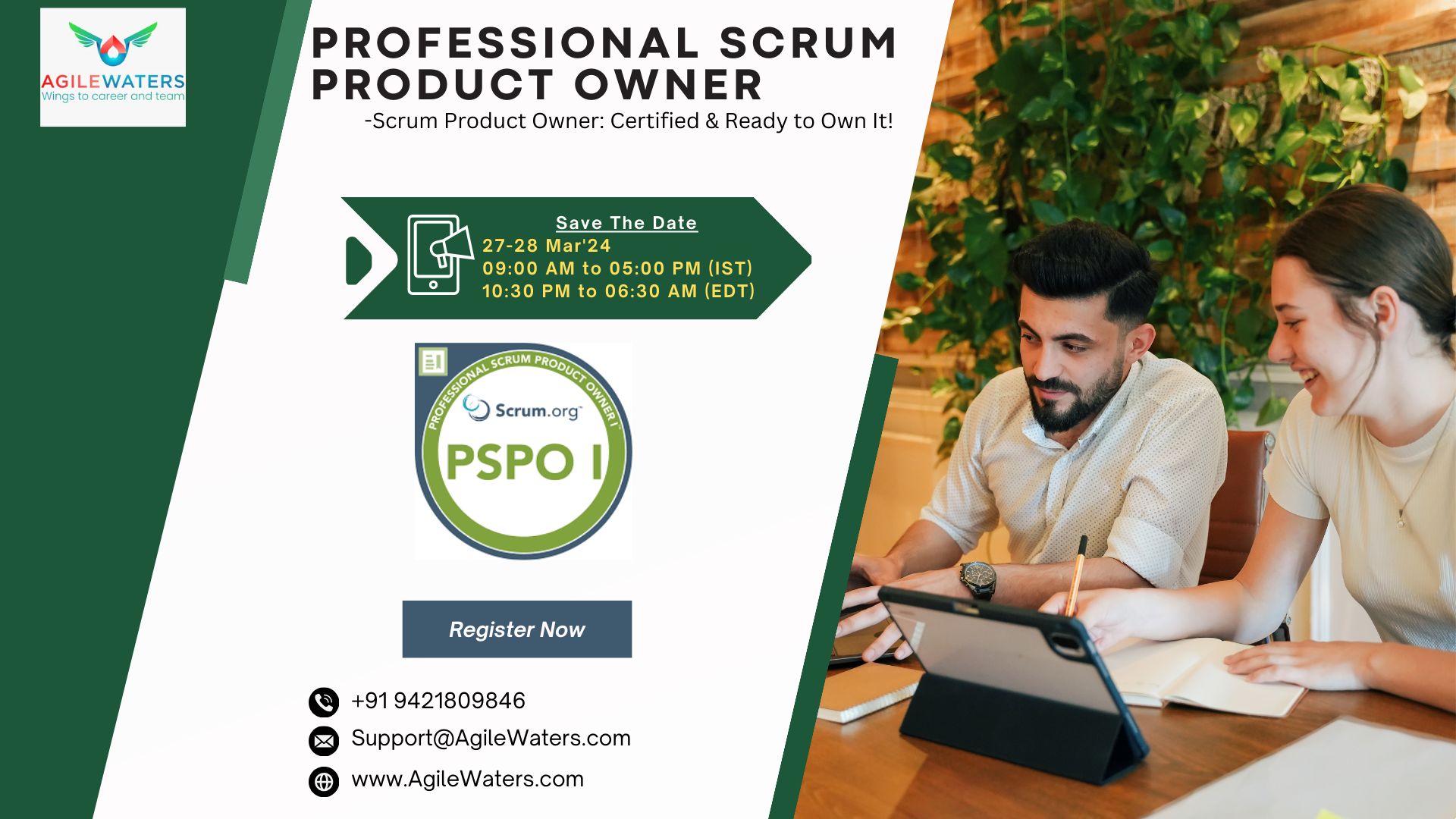 PROFESSIONAL SCRUM PRODUCT OWNER™ I Course, Online Event