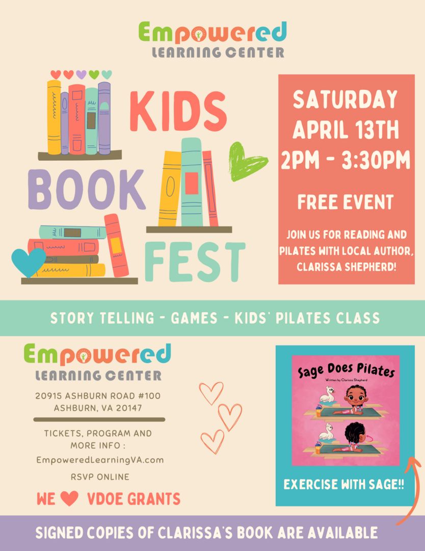 Empowered Kids Book Fest: Sage Does Pilates, Ashburn, Virginia, United States