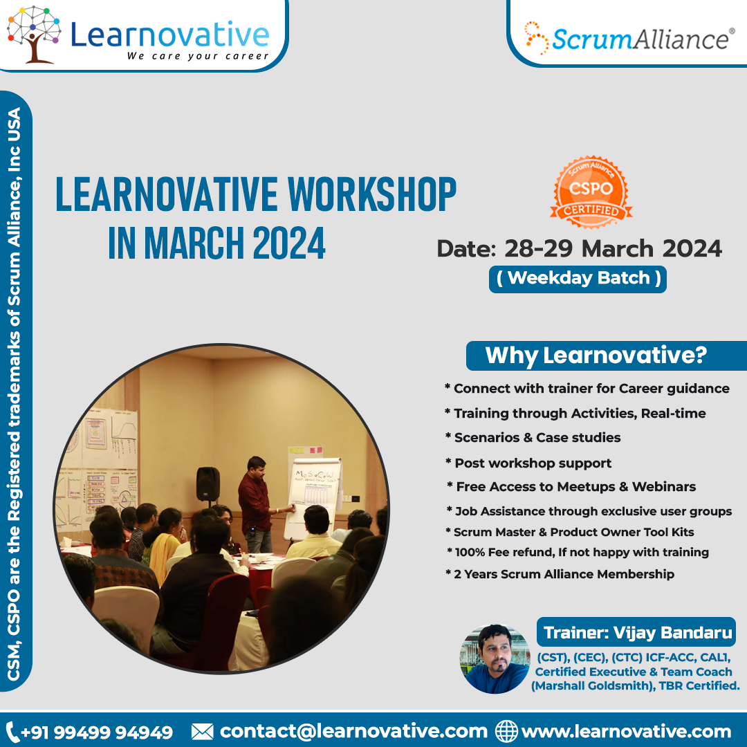 Certified Scrum Product Owner (CSPO) Certification | Learnovative Online Training Class on 28-29 March 2024, Online Event