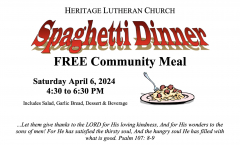 Heritage Lutheran Church - Spaghetti Dinner