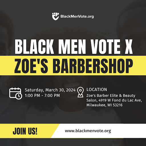 Shop Talk Milwaukee I: Black Men Vote x Zoe's Barbershop, Milwaukee, Wisconsin, United States