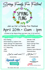 Spring Family Fun Festival: April 20th, 10a-1p at Boys and Girls Club in Tarpon Springs. ALL FREE!!