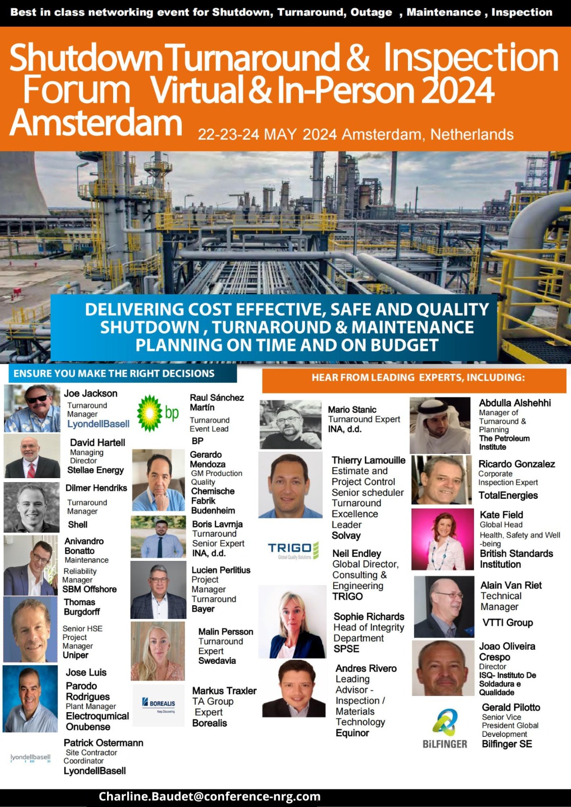 The Global Shutdown , Turnaround and maintenance  conference, Amsterdam, Noord-Holland, Netherlands