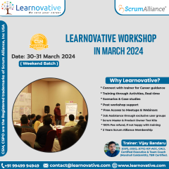 Certified Scrum Master (CSM) Certification | 30-31 March 2024 Online Training Class - Learnovative