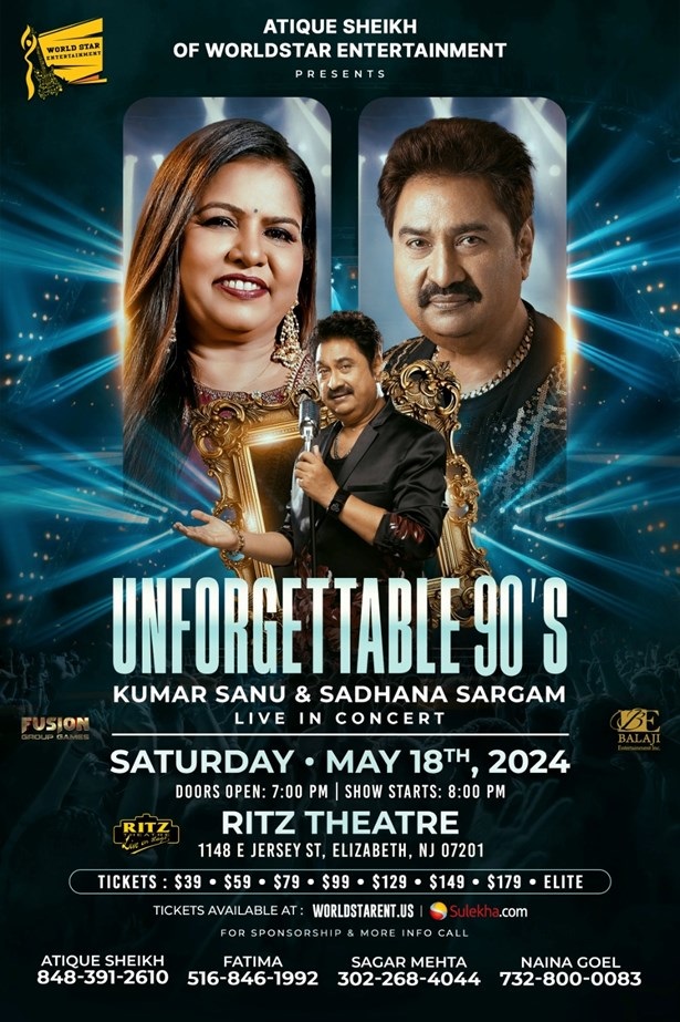 Kumar Sanu & Sadhana Sargam Live In Concert New Jersey 2024, Essex, New Jersey, United States
