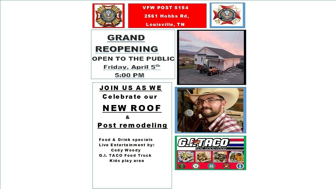 Grand Reopening of VFW Post 5154, Louisville, Tennessee, United States