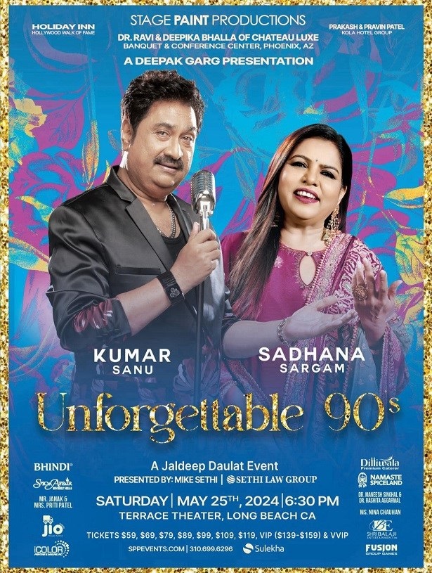 Unforgettable 90s - Kumar Sanu & Sadhana Sargam Live In Concert Los Angeles 2024, Los Angeles, California, United States