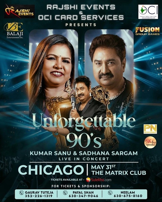 Unforgettable 90s - Kumar Sanu & Sadhana Sargam Live In Illinois 2024, Ogle, Illinois, United States
