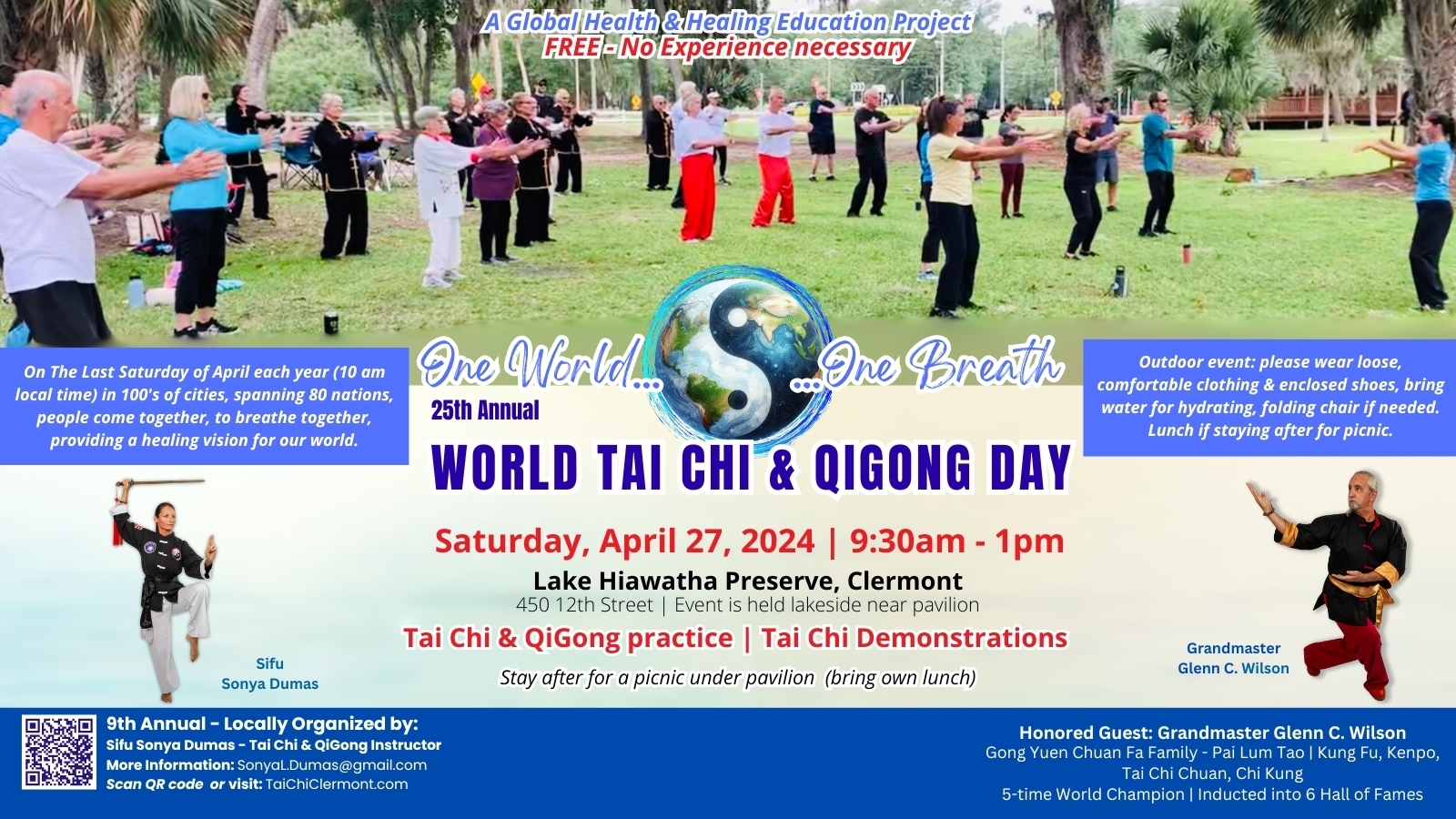 25th Annual World Tai Chi and QiGong Day in beautiful Clermont!, Clermont, Florida, United States