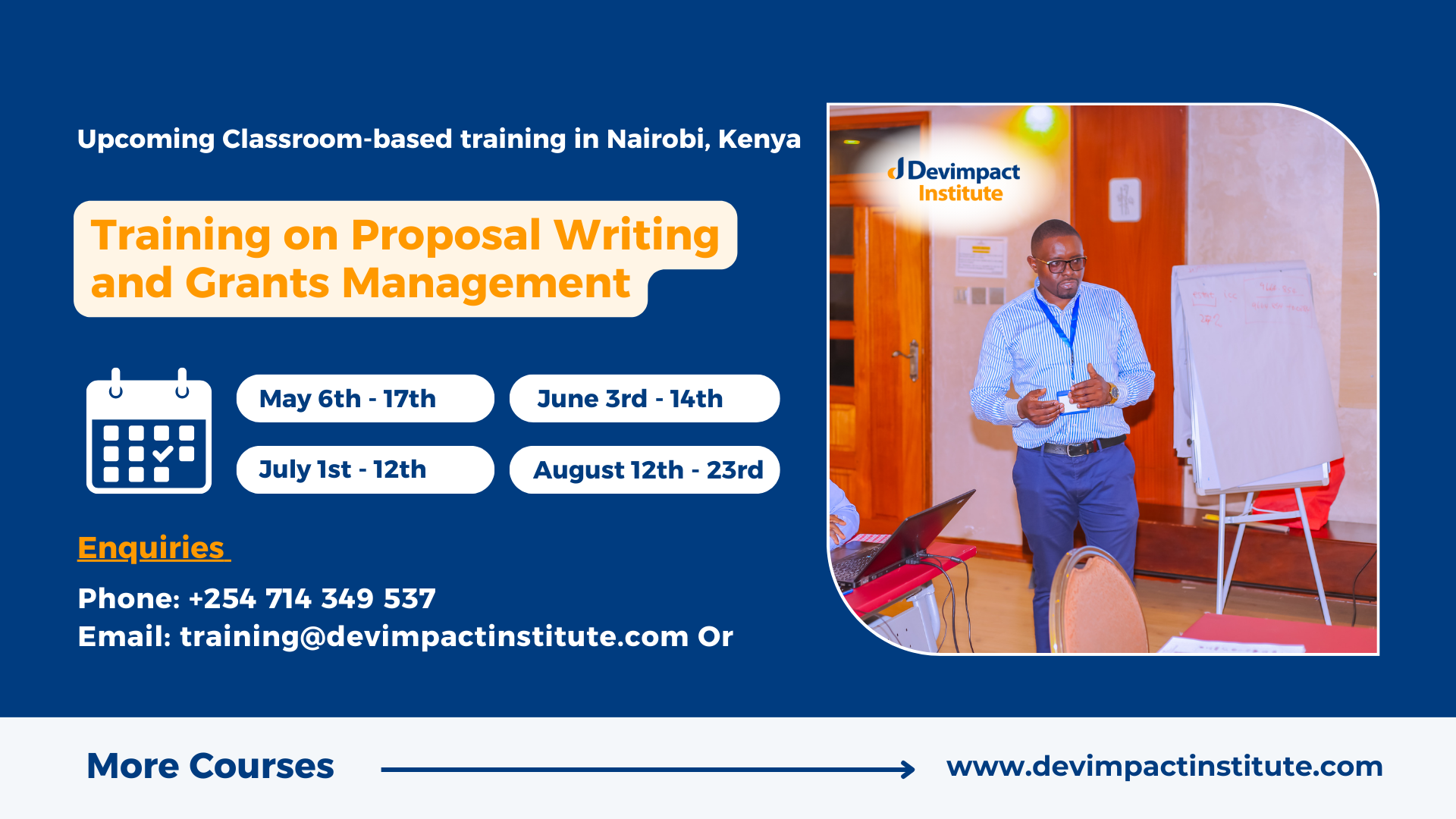 Training on Proposal Writing and Grants Management, Devimpact Institute, Nairobi, Kenya