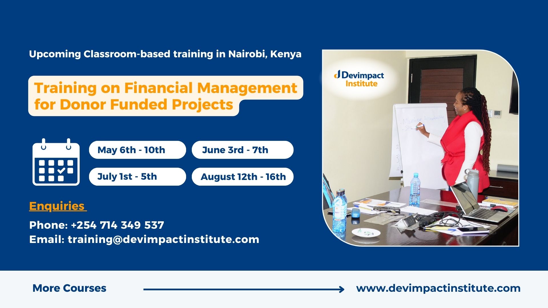 Training on Financial Management for Donor Funded Projects, Devimpact Institute, Nairobi, Kenya