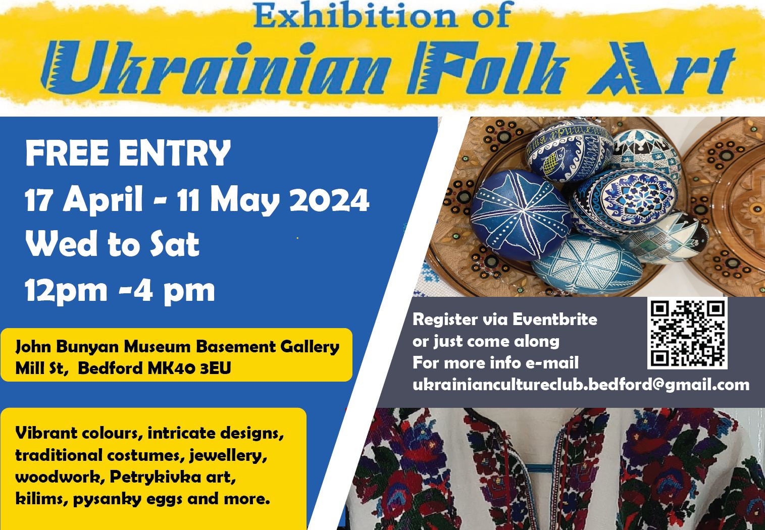 Free Ukrainian Folk Art Exhibition, Bedford, England, United Kingdom