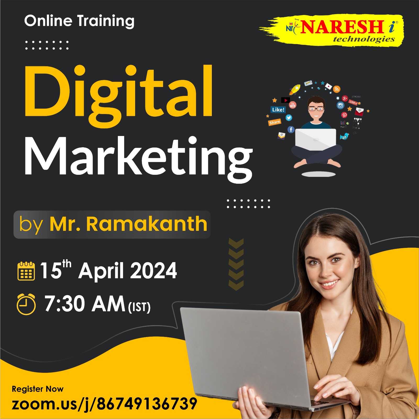 Best Digital Marketing Online Course Training Institute In Hyderabad 2024 | NareshIT, Online Event