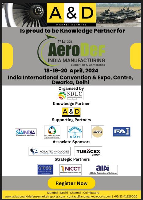 AeroDef India 2024 with Aviation and   Defense Market Reports as Knowledge Partner, Dwarka, Delhi, India