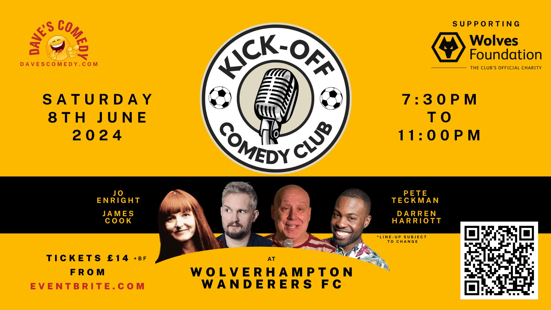 Kick-Off Comedy Night at Wolves FC, Wolverhampton, England, United Kingdom