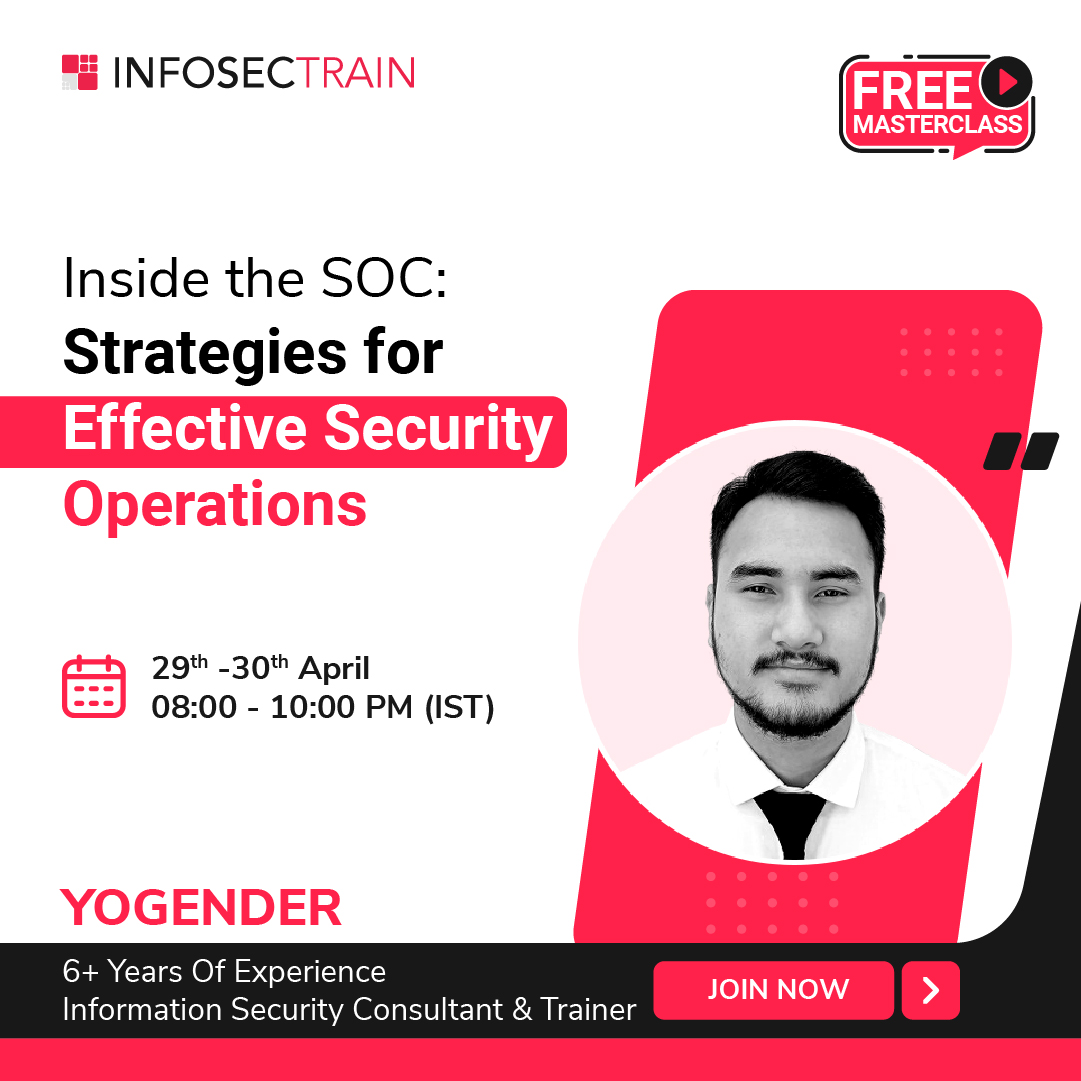 2 Day Free Masterclass: Inside the SOC: Strategies for Effective Security Operations, Online Event