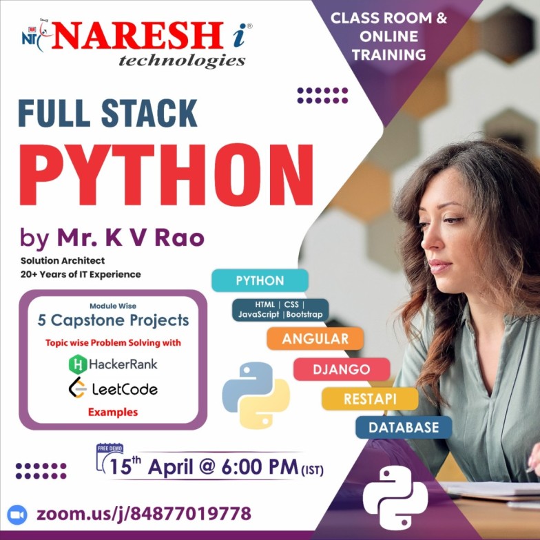 Best Python Course Classroom Training Institute In Hyderabad 2024 | NareshIT, Online Event