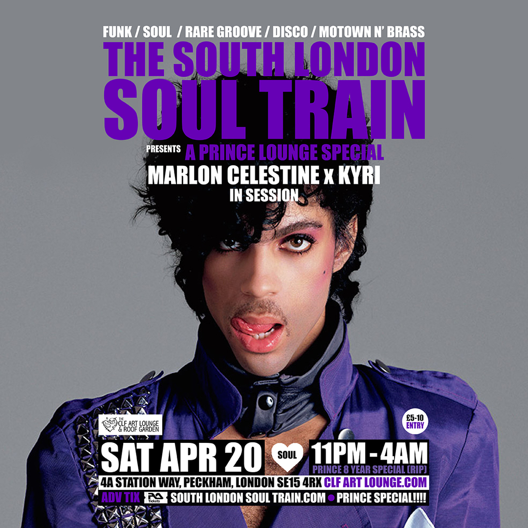 The South London Soul Train Prince 8 Year Anniversary Lounge Special, London, England, United Kingdom